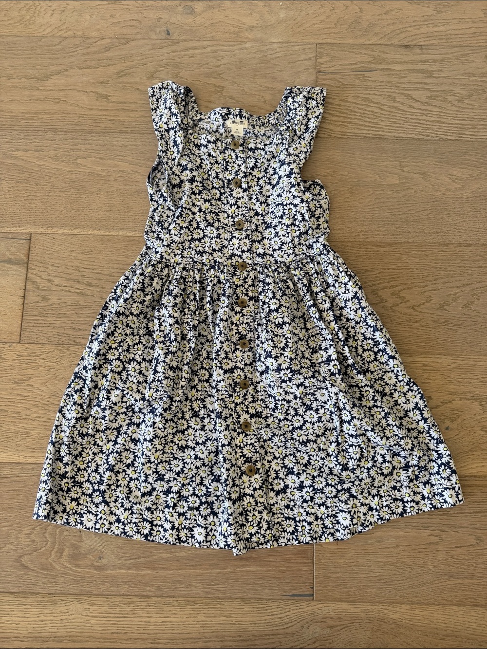 Crewcuts Navy and White Daisy Button-Front Dress